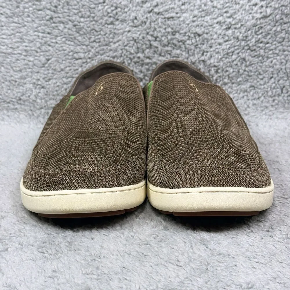 Olukai Nohea Mesh‎ Mens Size 11.5 Slip On Sneakers Shoes Mustang Lime Peel